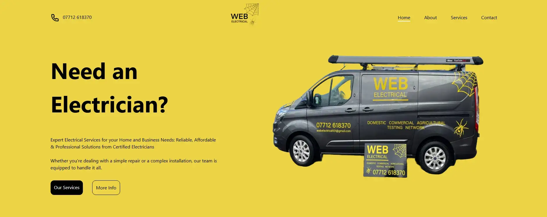 Web Electrical website screenshot